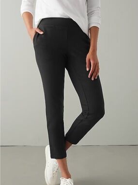 Pure Jill Affinity Black Slim-Leg Crop Stretch Pima Cotton Casual Pants Medium P